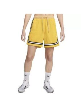 Nike Women Dri-Fit Fly Crossover Basketball Shorts Yellow DH7325-709 Size Medium